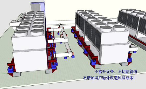 屋頂空調(diào)機組震動噪聲大，不切管道不抬設(shè)備方案這樣做！
